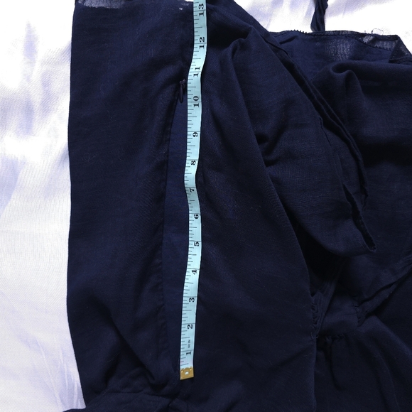 J. Crew Navy Blue V-neck Y2k Baby Doll Blouse Size 8 - Picture 7 of 10